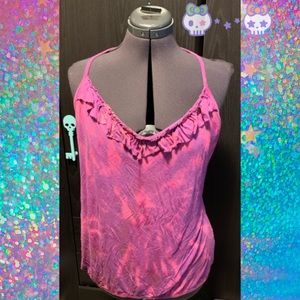 💀 Bleach dyed pink/purple tank top